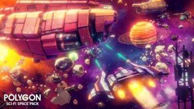 UE虚幻引擎太空船、角色、道具、武器、FX 和环境低多边形资产包 POLYGON – Sci-fi Space Pack