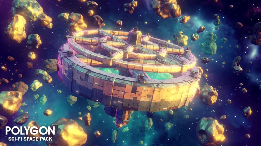 UE虚幻引擎太空船、角色、道具、武器、FX 和环境低多边形资产包 POLYGON - Sci-fi Space Pack