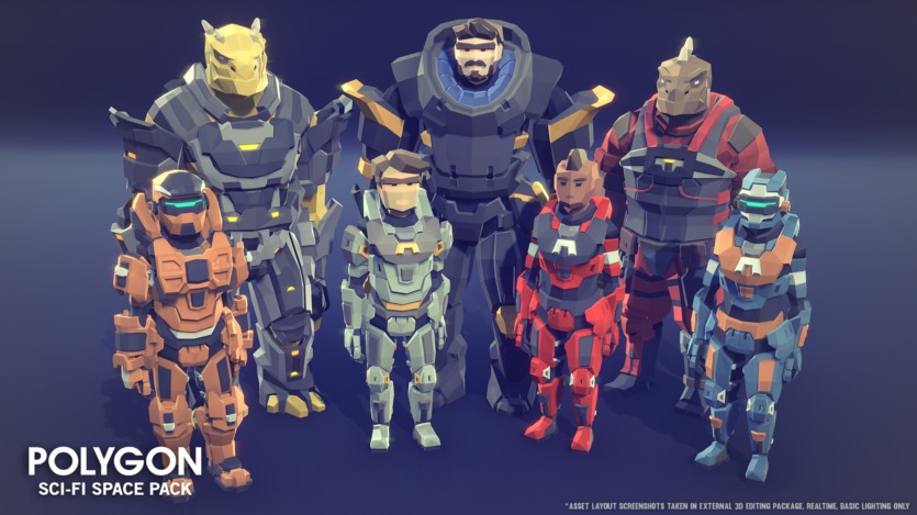 UE虚幻引擎太空船、角色、道具、武器、FX 和环境低多边形资产包 POLYGON - Sci-fi Space Pack