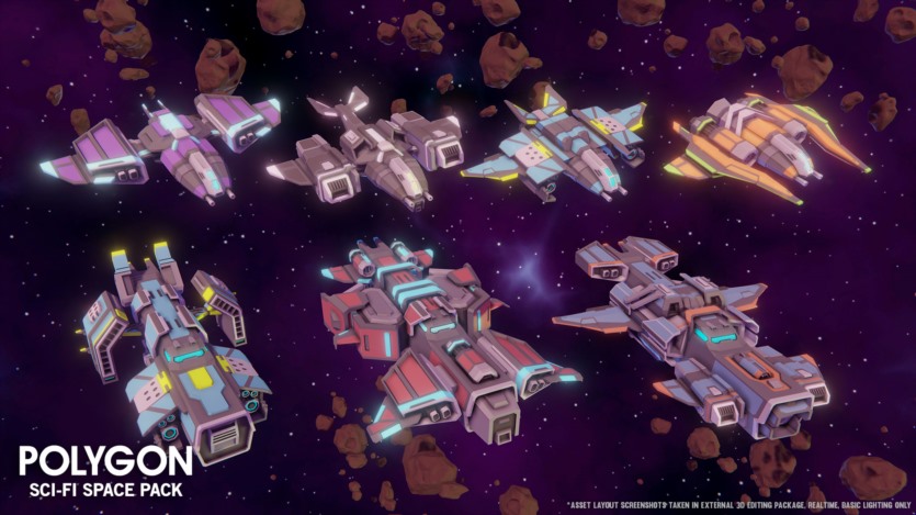 UE虚幻引擎太空船、角色、道具、武器、FX 和环境低多边形资产包 POLYGON - Sci-fi Space Pack