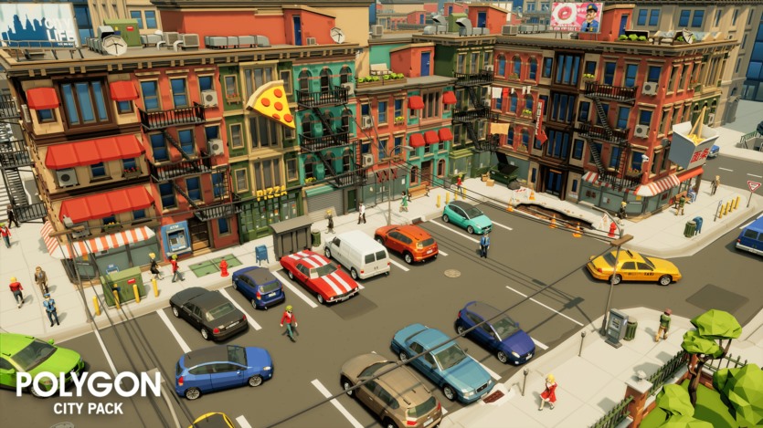 UE虚幻引擎角色、建筑物、道具、车辆、环境低多边形资产包 POLYGON - City Pack