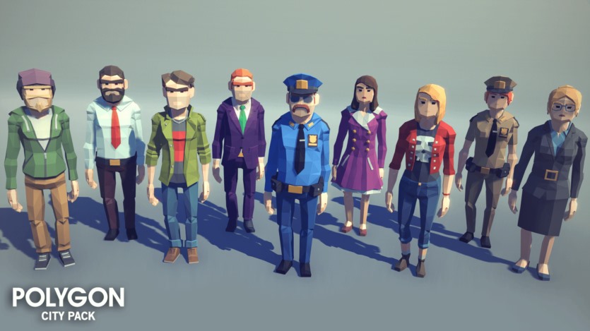 UE虚幻引擎角色、建筑物、道具、车辆、环境低多边形资产包 POLYGON - City Pack