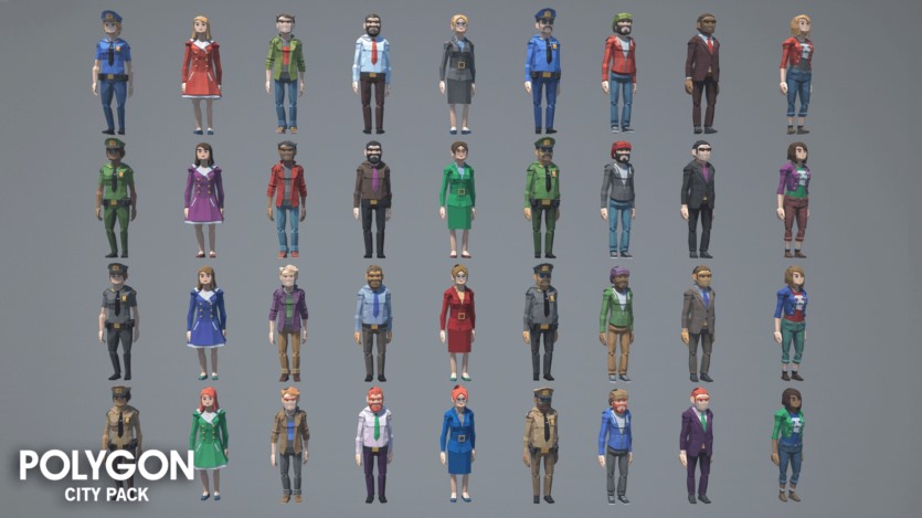 UE虚幻引擎角色、建筑物、道具、车辆、环境低多边形资产包 POLYGON - City Pack