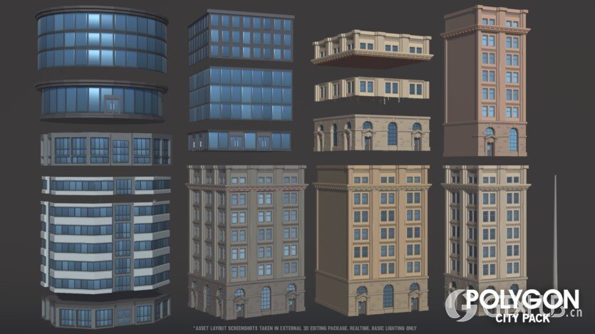 UE虚幻引擎角色、建筑物、道具、车辆、环境低多边形资产包 POLYGON - City Pack
