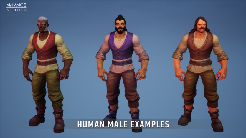 UE虚幻引擎 模块化奇幻程式化人类男性角色 Modular Fantasy Stylized Human Male