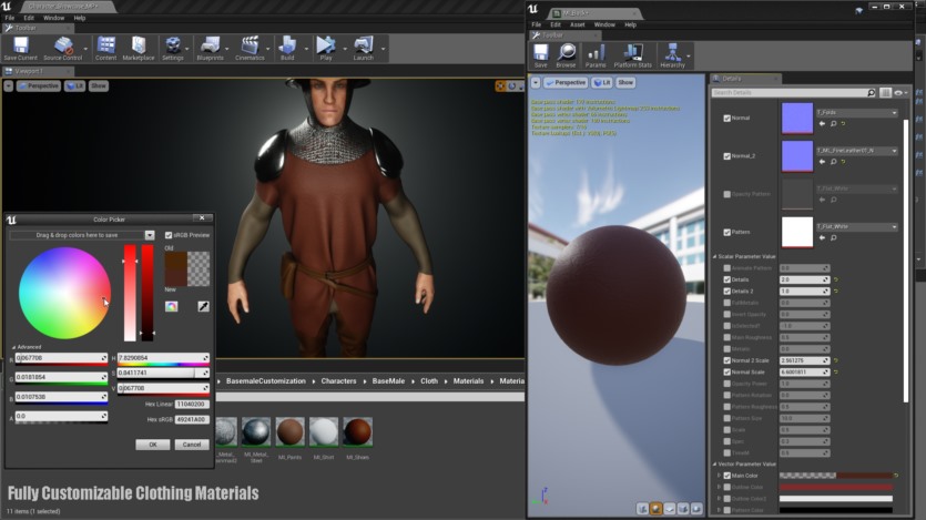 UE虚幻引擎男性角色 Base Male Customization
