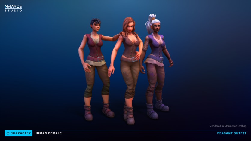UE虚幻引擎模块化奇幻程式化人类女性角色 Modular Fantasy Stylized Human Female