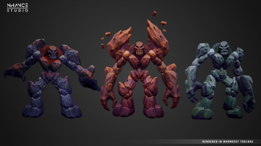 UE虚幻引擎模块化程式化的奇幻岩石傀儡 Modular Stylized Fantasy Rock Golem