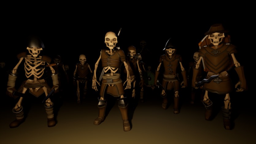 UE虚幻引擎程式化的模块化骨架（土匪）角色 Stylized Modular Skeletons (Bandits)