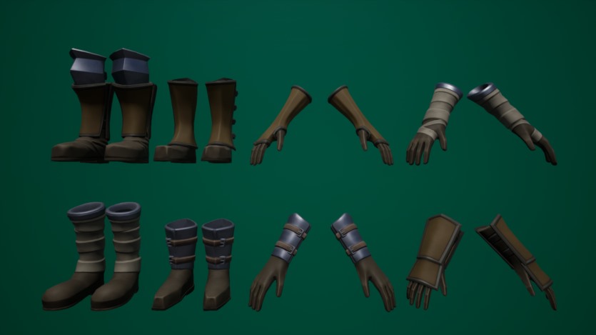 UE虚幻引擎程式化的模块化骨架（土匪）角色 Stylized Modular Skeletons (Bandits)