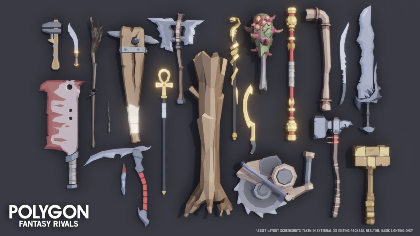 UE虚幻引擎角色武器道具FX低多边形资产包 POLYGON - Fantasy Rivals