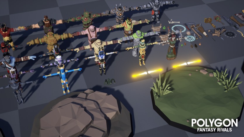 UE虚幻引擎角色武器道具FX低多边形资产包 POLYGON - Fantasy Rivals
