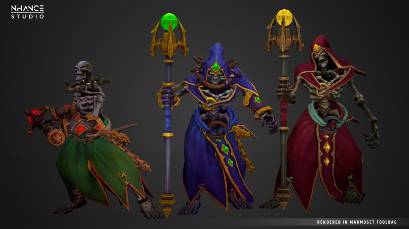 UE虚幻引擎模块化奇幻程式化骷髅巫师英雄 Modular Fantasy Stylized Skeleton Wizard Hero