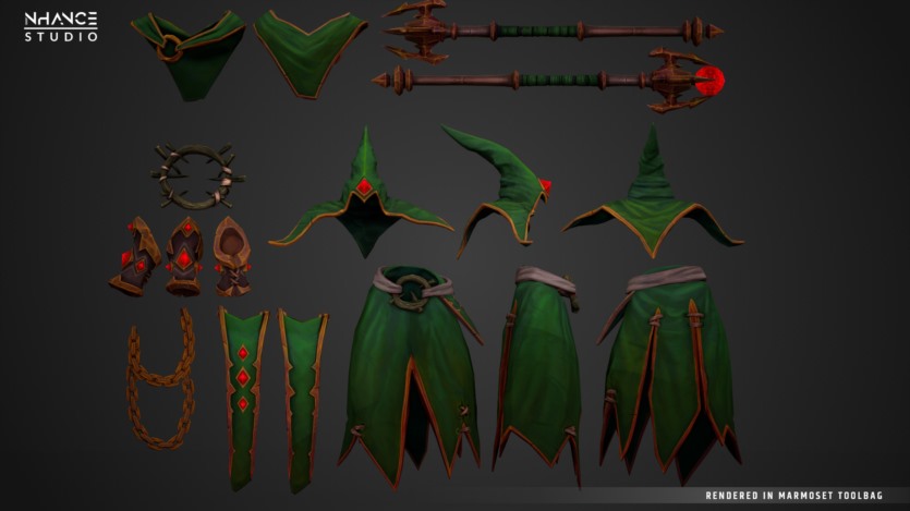 UE虚幻引擎模块化奇幻程式化骷髅巫师英雄 Modular Fantasy Stylized Skeleton Wizard Hero