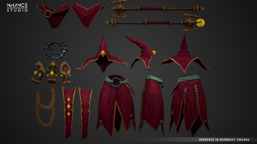UE虚幻引擎模块化奇幻程式化骷髅巫师英雄 Modular Fantasy Stylized Skeleton Wizard Hero