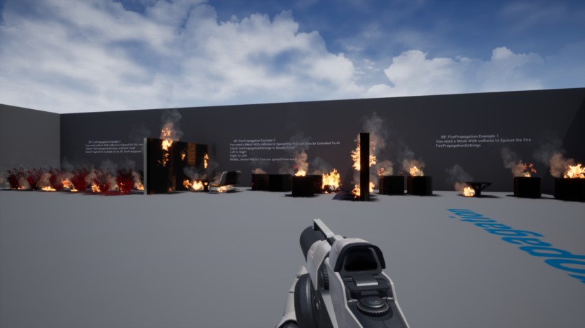 UE虚幻引擎火焰传播的火焰喷射器 Flamethrower With Flame Propagation