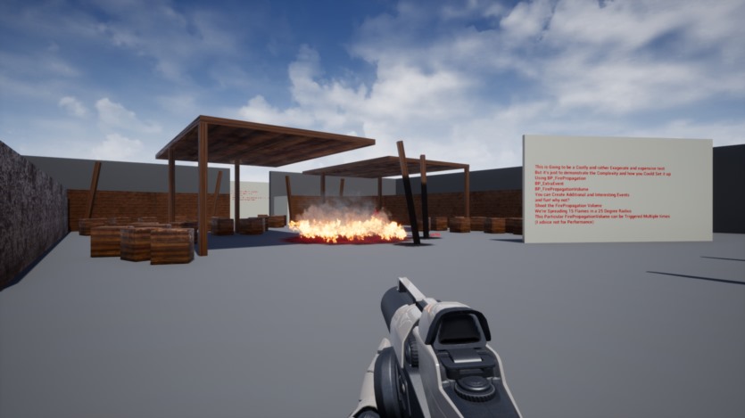 UE虚幻引擎火焰传播的火焰喷射器 Flamethrower With Flame Propagation