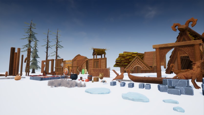 UE虚幻引擎程式化的维京堡垒城镇城市 Stylized Viking Village