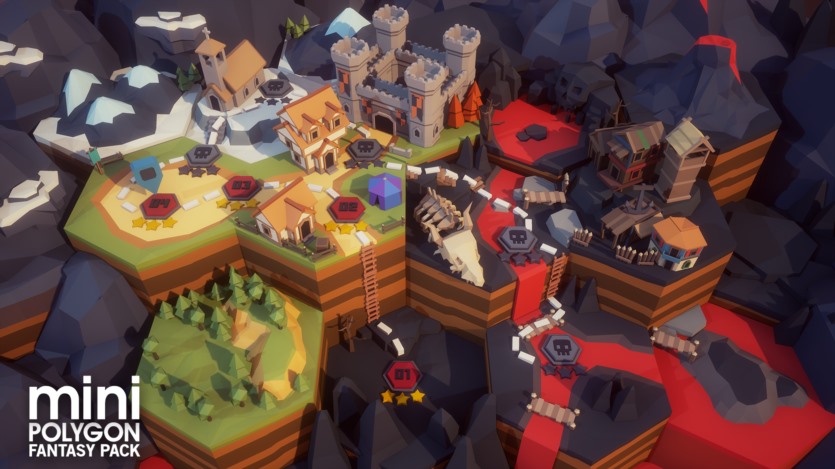 UE虚幻引擎迷你幻想主题的多边形风格游戏 POLYGON MINI - Fantasy Pack