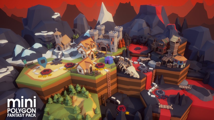 UE虚幻引擎迷你幻想主题的多边形风格游戏 POLYGON MINI - Fantasy Pack