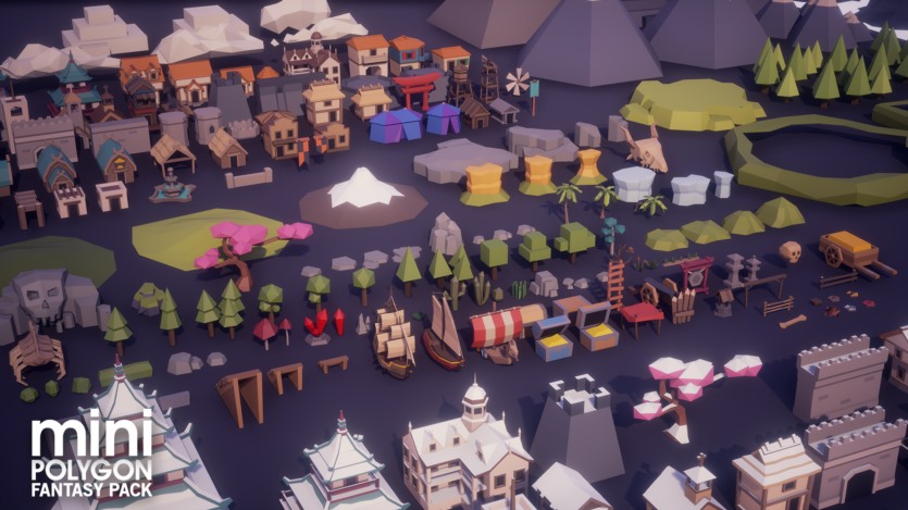 UE虚幻引擎迷你幻想主题的多边形风格游戏 POLYGON MINI - Fantasy Pack