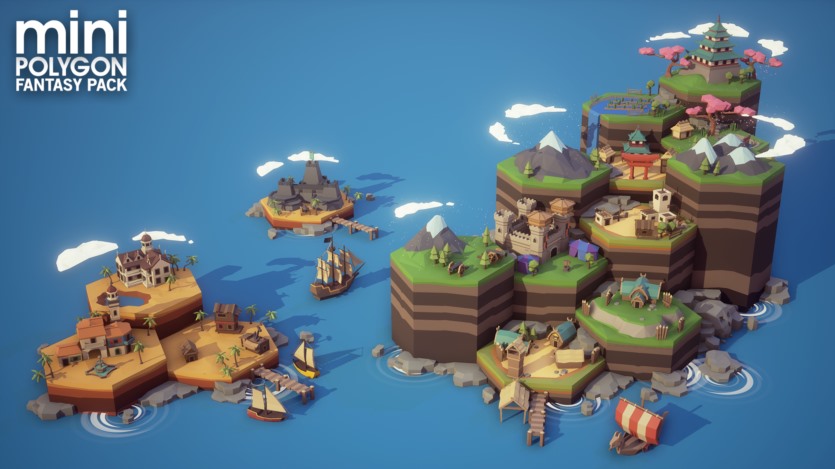 UE虚幻引擎迷你幻想主题的多边形风格游戏 POLYGON MINI - Fantasy Pack