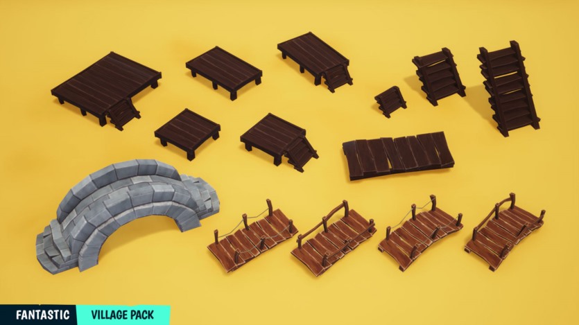 UE虚幻引擎 风格化的梦幻村庄建筑、道具、水和环境资产 FANTASTIC - Village Pack