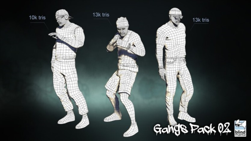 UE虚幻引擎三个高质量黑帮角色 Gangs Pack 02