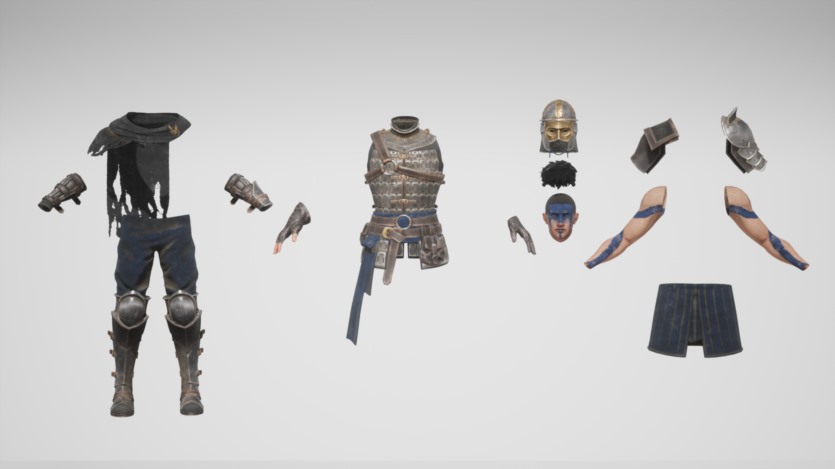UE虚幻引擎 完全装配和游戏就绪的雇佣兵角色 Hero Mercenary Warrior