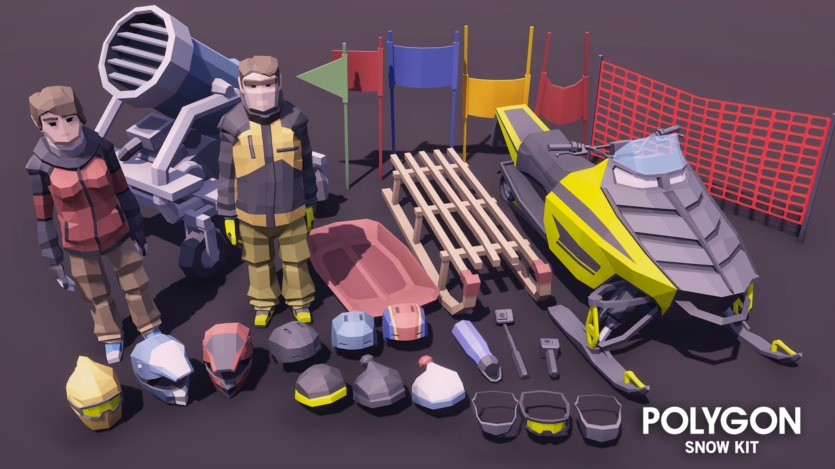 UE虚幻引擎 角色、道具和车辆资产的低多边形资产套件 POLYGON - Snow Kit