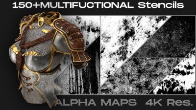 150多个多功能高光遮罩贴图 Artstation – 150+ MULTIFUNCTIONAL Stencils