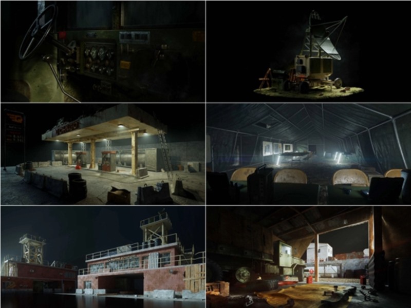 军事战争前线废墟装备基地建筑武器3D模型 KitBash3D – Warfare (格式:C4DBlenderUEFBXOBJ）