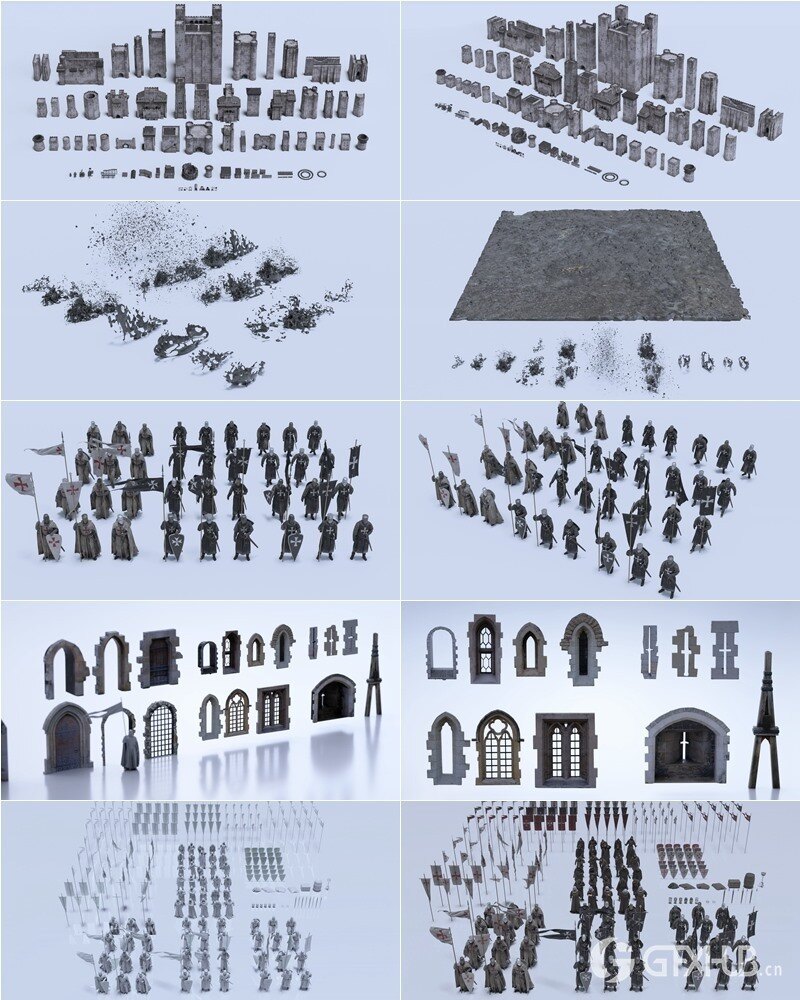 中世纪系列角色、武器、马匹、建筑物、盔甲 Big Medium Small - Medieval Collection Update