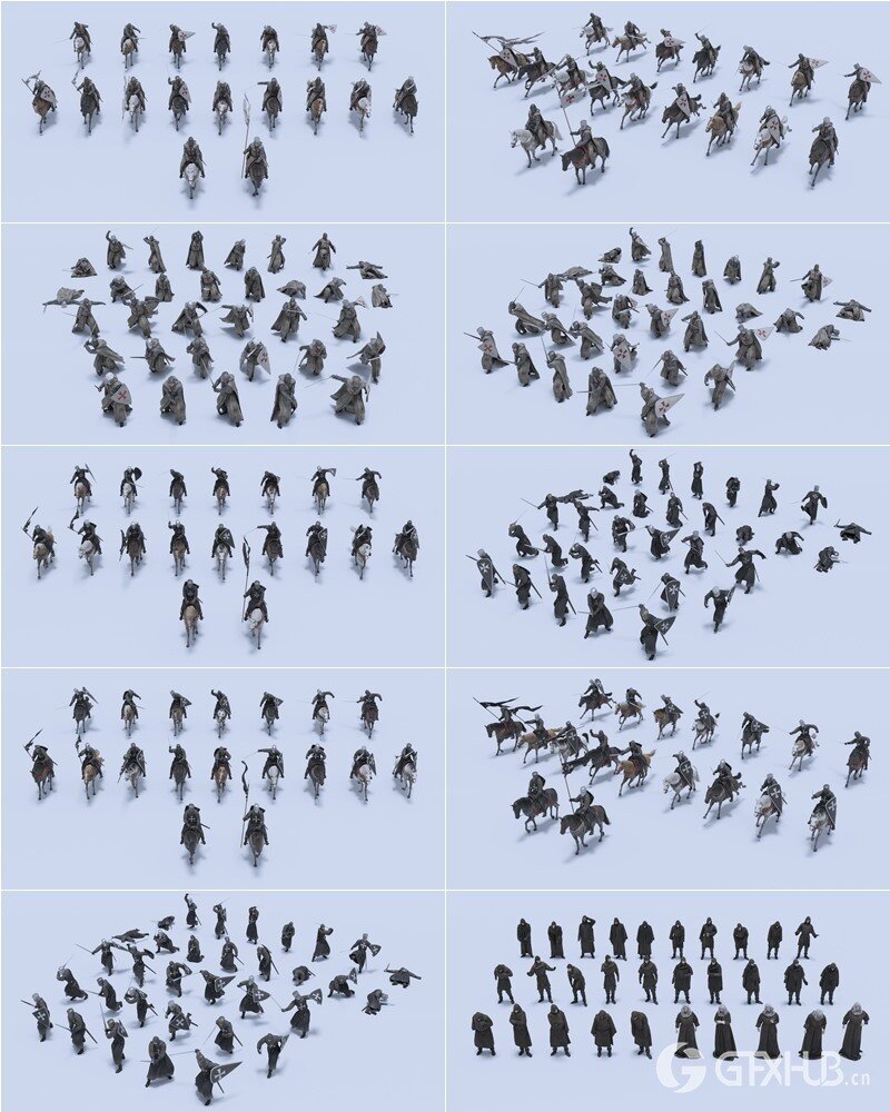 中世纪系列角色、武器、马匹、建筑物、盔甲 Big Medium Small - Medieval Collection Update