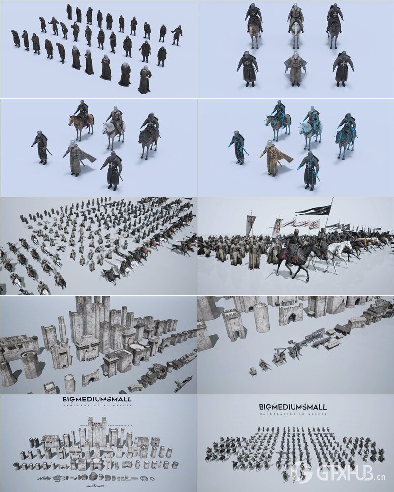 中世纪系列角色、武器、马匹、建筑物、盔甲 Big Medium Small - Medieval Collection Update