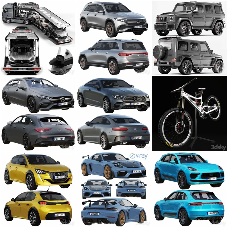 3DSky Pro 38套高精度汽车3D模型合集