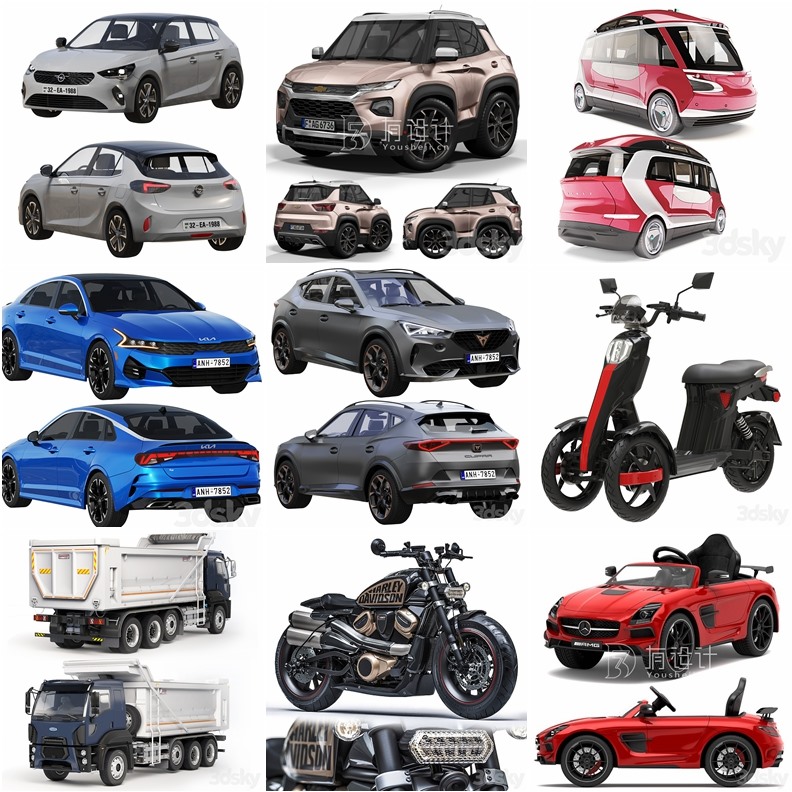 3DSky Pro 38套高精度汽车3D模型合集