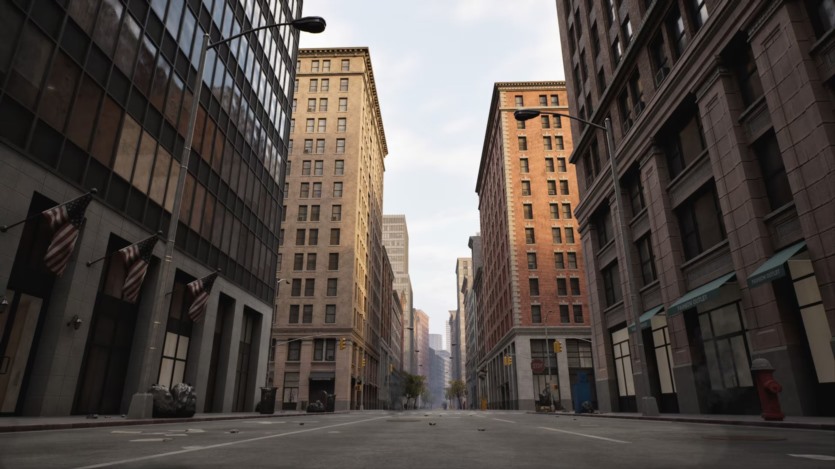 UE虚幻引擎 城市大型市中心区域3D模型材料蓝图等资产 Downtown - City Pack