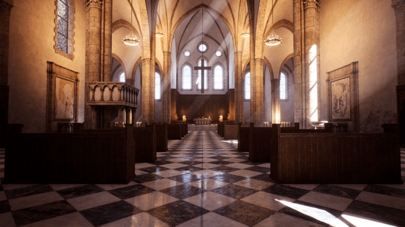 UE虚幻引擎 中世纪教堂、修道院、修道院的模块化资产 Medieval Modular Church