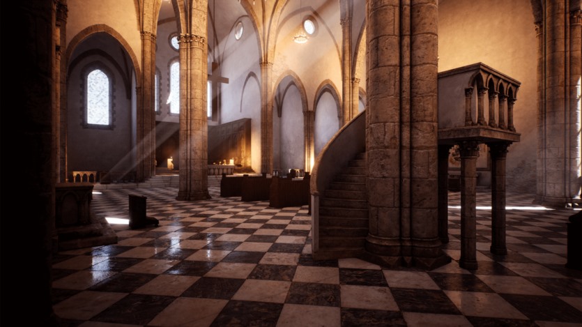 UE虚幻引擎 中世纪教堂、修道院、修道院的模块化资产 Medieval Modular Church