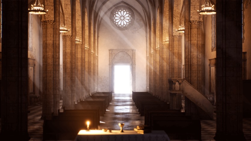 UE虚幻引擎 中世纪教堂、修道院、修道院的模块化资产 Medieval Modular Church