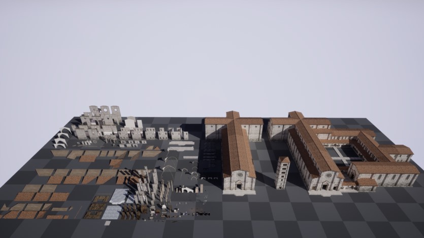 UE虚幻引擎 中世纪教堂、修道院、修道院的模块化资产 Medieval Modular Church