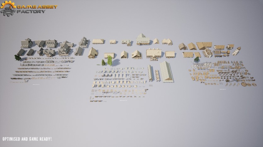 UE虚幻引擎 中世纪村庄模块化建筑包 Medieval Village Modular Buildings Pack