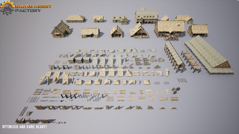 UE虚幻引擎 中世纪村庄模块化建筑包 Medieval Village Modular Buildings Pack