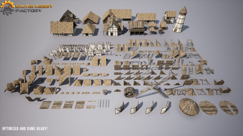 UE虚幻引擎 中世纪村庄模块化建筑包 Medieval Village Modular Buildings Pack