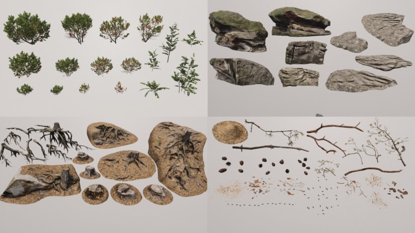 UE虚幻引擎 山林环境景观植物库 Mountain - Environment Set