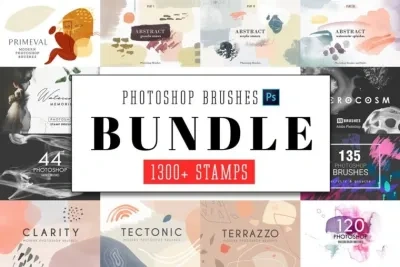 1309个PS印章画笔套装合集 All Photoshop Stamp Brushes Bundle