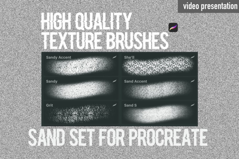 Procreate沙纹理画笔 Procreate texture brushes. Sand