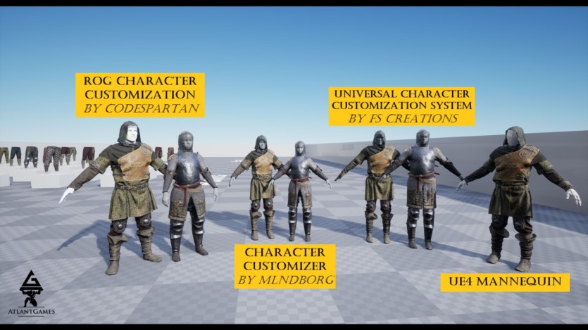 UE虚幻引擎ROG 模块化中世纪盔甲和布料 ROG Modular Medieval Armor and Cloth