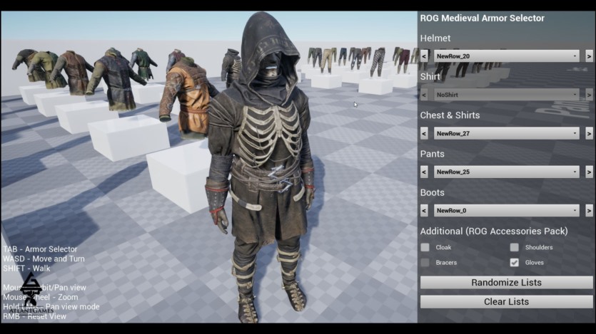 UE虚幻引擎ROG 模块化中世纪盔甲和布料 ROG Modular Medieval Armor and Cloth